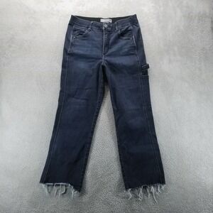 Democracy Jeans‎ Womens 10 Blue Straight Carpenter Ab Technology Stretch Raw Hem